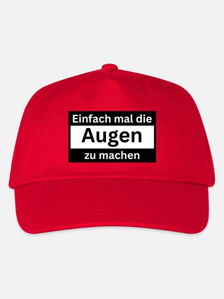 Einfach_mal_die_Augen_zu - Kinder Basecap - Rot
