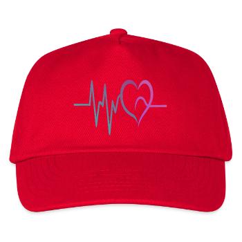 Gradient ECG Heart - Kids’ Baseball Cap - red - Front