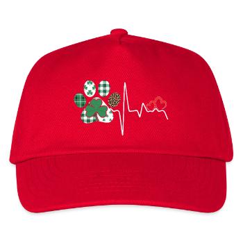 Kleeblatt Rhythmus Herzschlag - Kinder Basecap - Rot - Vorne