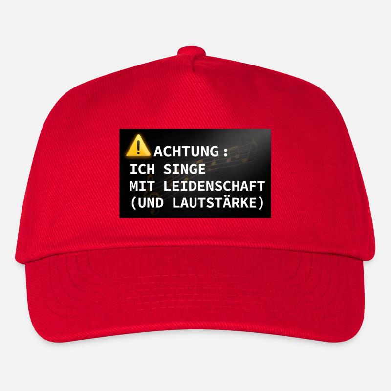 Achtung: Ich singe mit Leidenschaft - Kinder Basecap - Rot