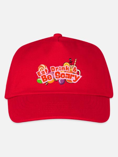 Essen, Trinken & Sei Gruseliges Halloween-Tee - Kinder Basecap - Rot