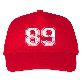89 in white in the used look - Kids’ Baseball Cap - red - Front