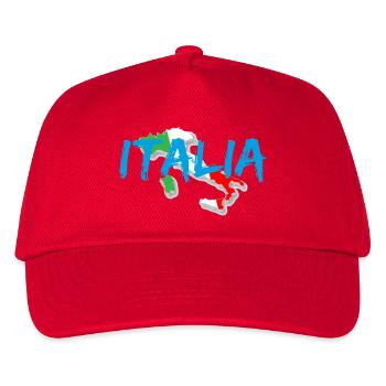 Italy blue tricolor boot - Kids’ Baseball Cap - red - Front