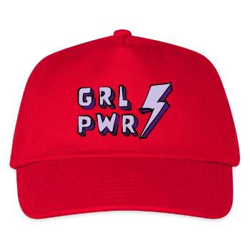 Illustration von Frauenpower und Energie - Kinder Basecap - Rot - Vorne