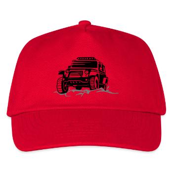 off-road vehicle 4x4 - Kids’ Baseball Cap - red - Front
