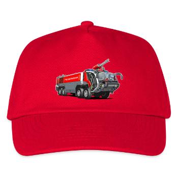 Feuerwehr mit Schaumkanone - Kinder Basecap - Rot - Vorne