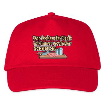Der leckerste Fisch ist immer noch der SCHNITZEL - Kinder Basecap - Rot - Vorne