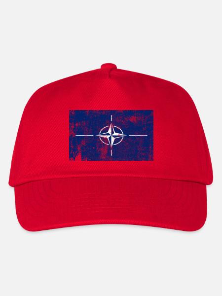 NATO Flagge Fahne Grunge Retro Vintage - Kinder Basecap - Rot