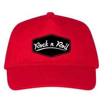 Rock n Roll Schild Shape - Kinder Basecap - Rot - Vorne