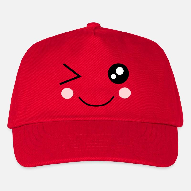 cute Gesicht Kawaii - Kinder Basecap - Rot