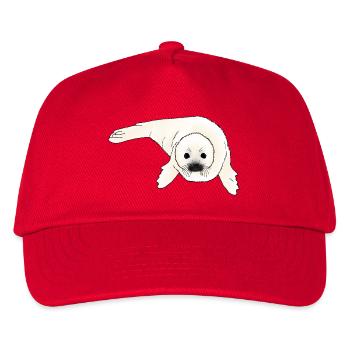 Seehund Baby - Kinder Basecap - Rot - Vorne