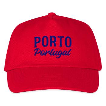 Porto Portugal Schriftzug - Kinder Basecap - Rot - Vorne
