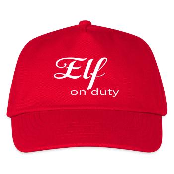 Elf im Dienst Weihnachts-Humor - Kinder Basecap - Rot - Vorne