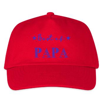 DAD. FATHER'S DAY. HAPPY FATHER'S DAY. HAPPY BIRTHDAY. - Kids’ Baseball Cap - red - Front