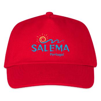 Salema Portugal-Coastal Wave Illustration - Kids’ Baseball Cap - red - Front