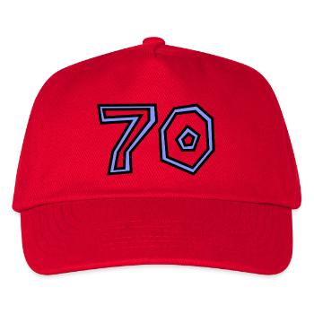 70. 70 YEARS. 70th ANNIVERSARY. 70 YEARS ANNIVERSARY. - Kids’ Baseball Cap - red - Front