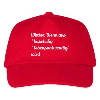 Winter Wenn aus kuschelig lebensnotwendig wird - Kinder Basecap - Rot - Vorne