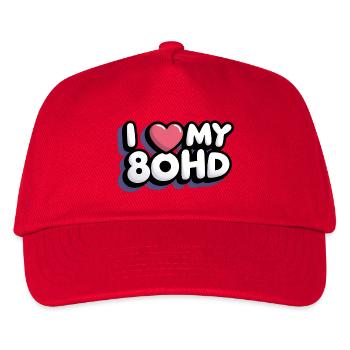 I Love My 80HD - Kinder Basecap - Rot - Vorne