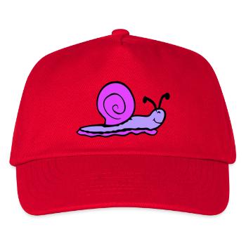 Schneckenhaus Schnecke Nacktschnecke lächelt süß - Kinder Basecap - Rot - Vorne
