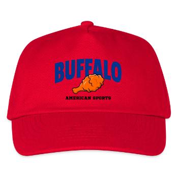 Buffalo Wing Football Shirt – Lustiges Fan Design - Kinder Basecap - Rot - Vorne