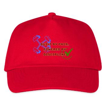 Built by Pain, Powered by Discipline - Kids’ Baseball Cap - red - Front