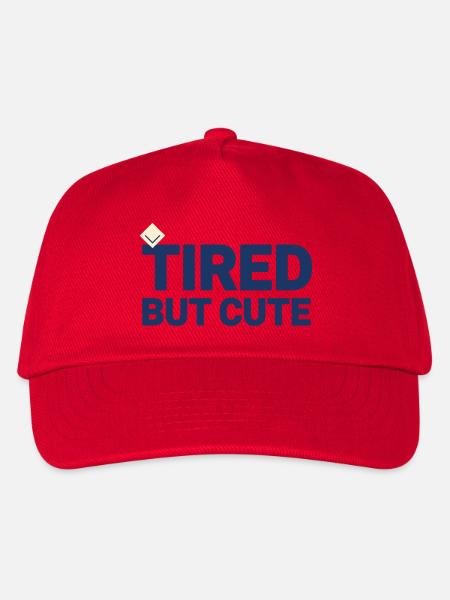Baby Humor T-Shirt MÜDE ABER SÜSS | Minimalist - Kinder Basecap - Rot
