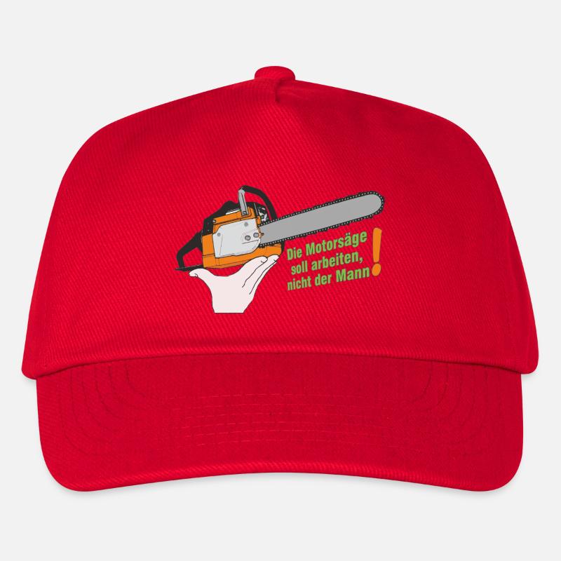 Chainsaw humor without background - Kids’ Baseball Cap - red