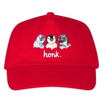 Lustiges Geschnatter von Pinguinen - Kinder Basecap - Rot - Vorne