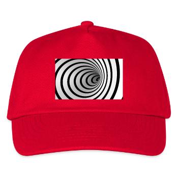 Schwarz-Weiß-Spiralwirbel - Kinder Basecap - Rot - Vorne