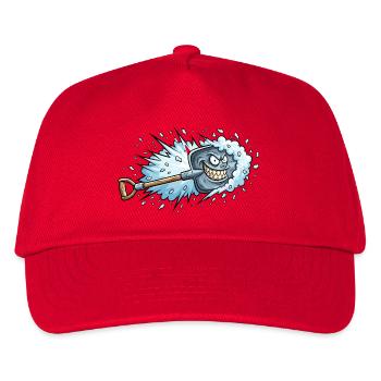 Angry Snow Shovel Cartoon - Kids’ Baseball Cap - red - Front
