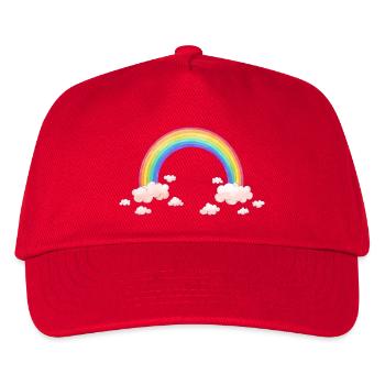 Regenbogentraum mit Wolken - Kinder Basecap - Rot - Vorne