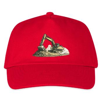 Vintage Excavator Construction Site Construction Machine - Kids’ Baseball Cap - red - Front
