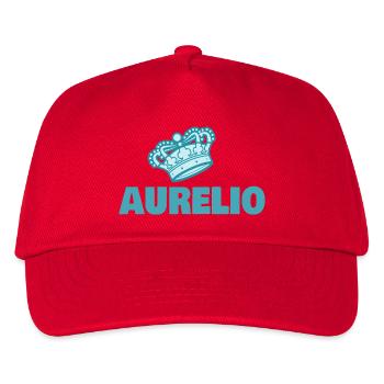 Geschenk für Aurelio - Kinder Basecap - Rot - Vorne