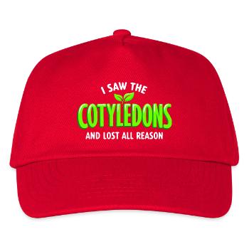 cotyledons seen | Microgreens Humor - Kids’ Baseball Cap - red - Front