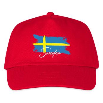 Schweden Skandinavien  - Kinder Basecap - Rot - Vorne