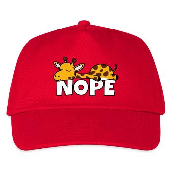 Lazy Giraffe Nope Not Today Lazy Africa - Kids’ Baseball Cap - red - Front