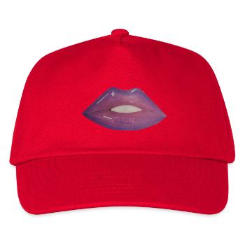 Lila Lippen Zeichnung - Glamour Pop Art - Kinder Basecap - Rot - Vorne