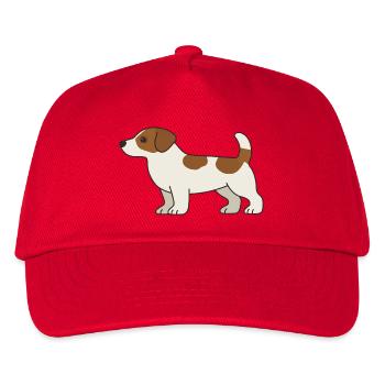 Beagle Cartoon Dog White Brown - Kids’ Baseball Cap - red - Front