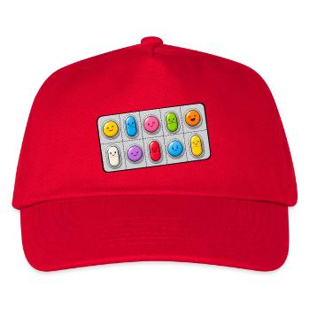Happy Pills - Kinder Basecap - Rot - Vorne