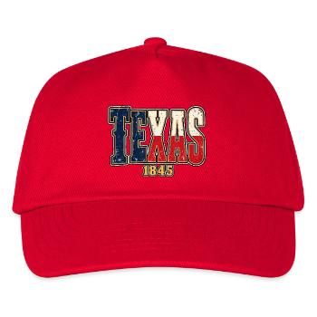 Texas 1845 Vintage Motiv - Kinder Basecap - Rot - Vorne