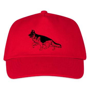 Langhaarschäferhund in Bewegung v2 - Kinder Basecap - Rot - Vorne