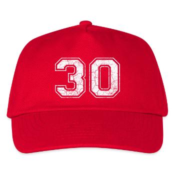 30 in white in the used look - Kids’ Baseball Cap - red - Front