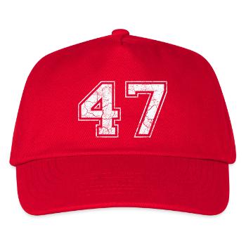 47 in white in the used look - Kids’ Baseball Cap - red - Front