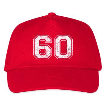 60 in white in the used look - Kids’ Baseball Cap - red - Front