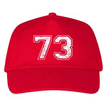 73 in white in the used look - Kids’ Baseball Cap - red - Front