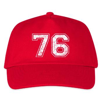 76 in white in the used look - Kids’ Baseball Cap - red - Front