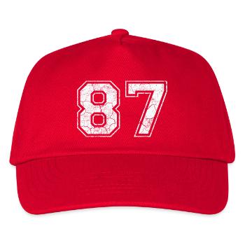 87 in white in the used look - Kids’ Baseball Cap - red - Front