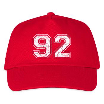 92 in white in the used look - Kids’ Baseball Cap - red - Front