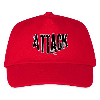 Angriffs-Grunge Schriftzug - Kinder Basecap - Rot - Vorne