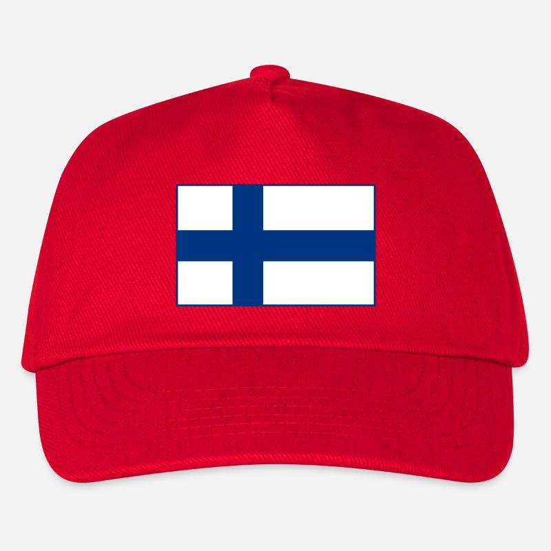 Finnland Flagge - Kinder Basecap - Rot